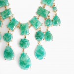 Emerald Waterfall Lucite Marbled Geo Stone Necklace